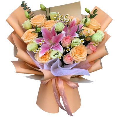 岳阳11朵玫瑰桔梗百合，陪你每个季节
