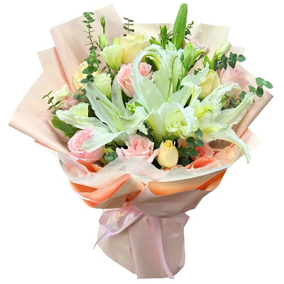 岳阳10朵玫瑰百合混搭，爱是难忘时刻